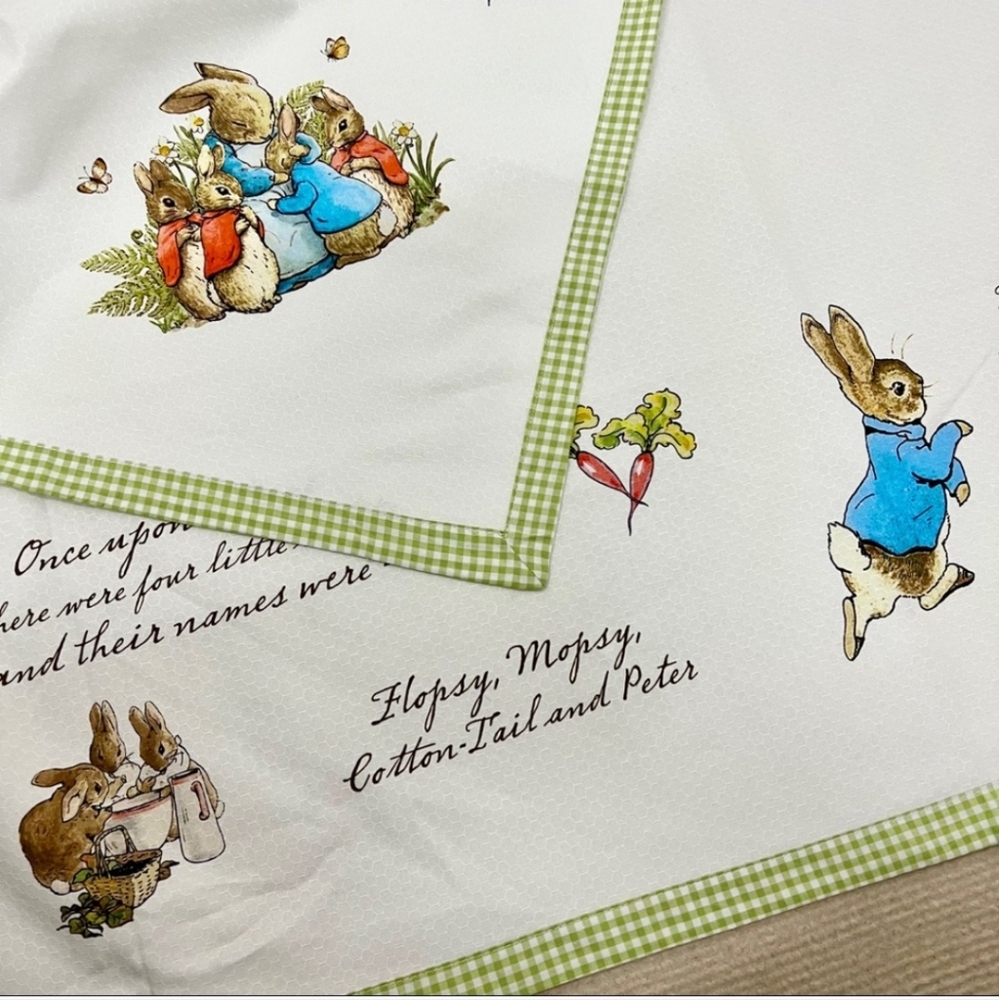 NEW Beatrix Potter Garden tablecloth Cotton Peter Rabbit handmade - Picture 3 of 12
